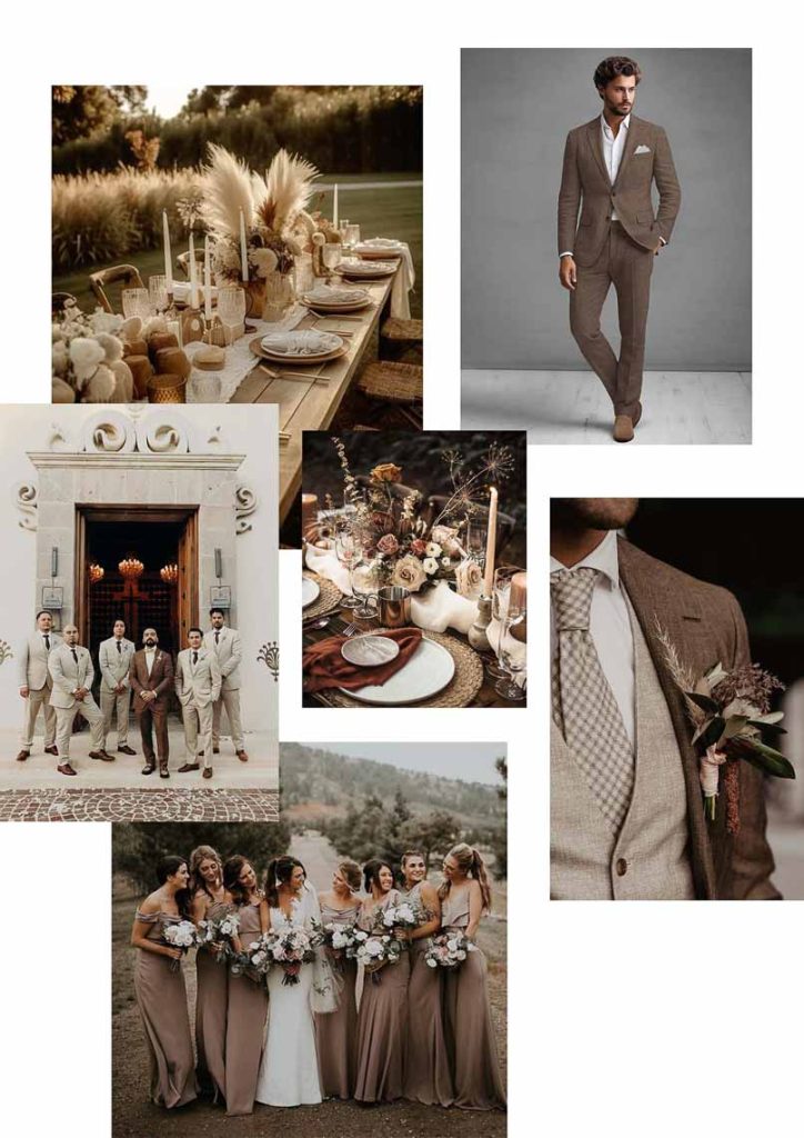 Wedding Colour Palette Brown Inspiration - Pantone 2025 Color of the Year Mocha Mousse