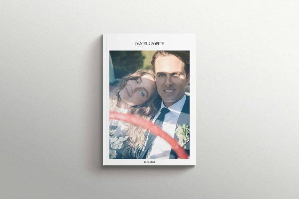 Modern Wedding Magazine Album with Editorial Aesthetic, softcover photo book