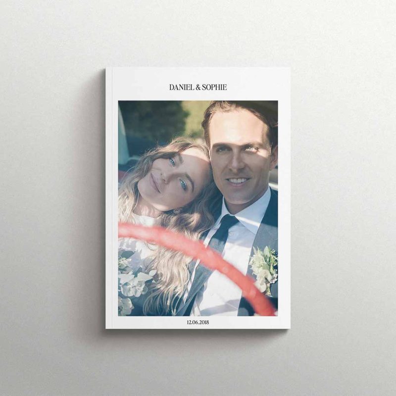 Modern Wedding Magazine Album with Editorial Aesthetic, softcover photo book