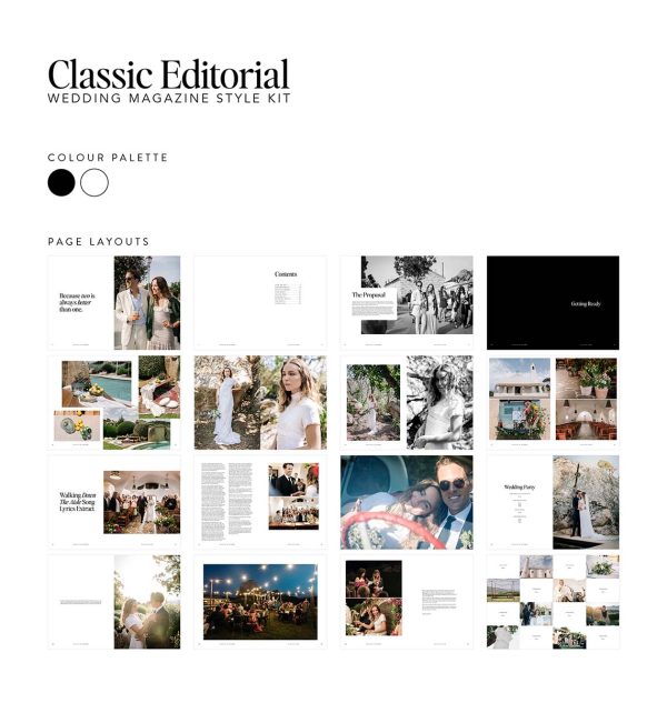 Wedding Magazine Classic Editorial Style Kit Moodboard