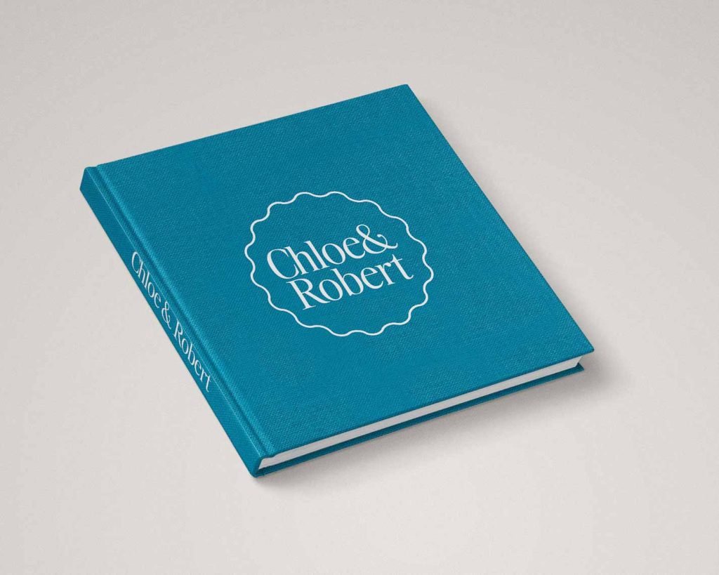 Blue Wedding Album in colour Kingfisher blue