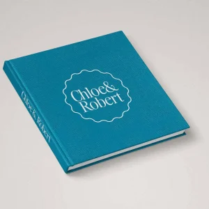 Blue Wedding Album in colour Kingfisher blue