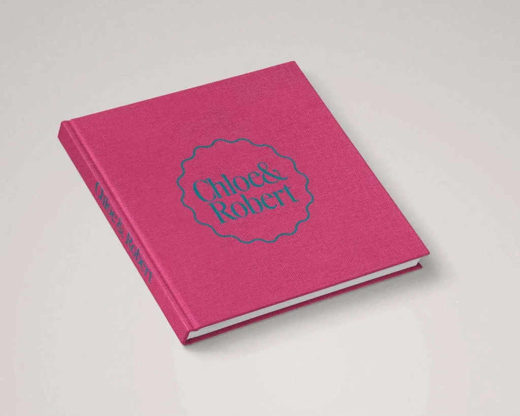 Hot Pink photo album cover perfect for a pink wedding colour palette.