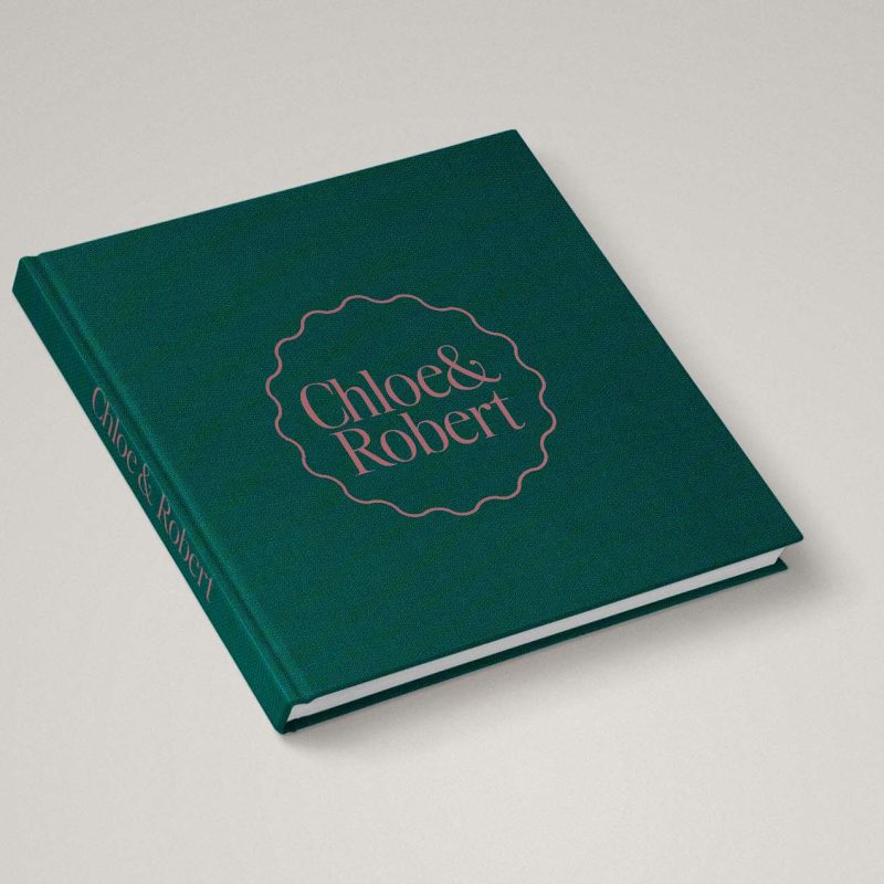 Luxe Colour Wedding Album With Fun Unique Cover Design T02 Peacock & Pink