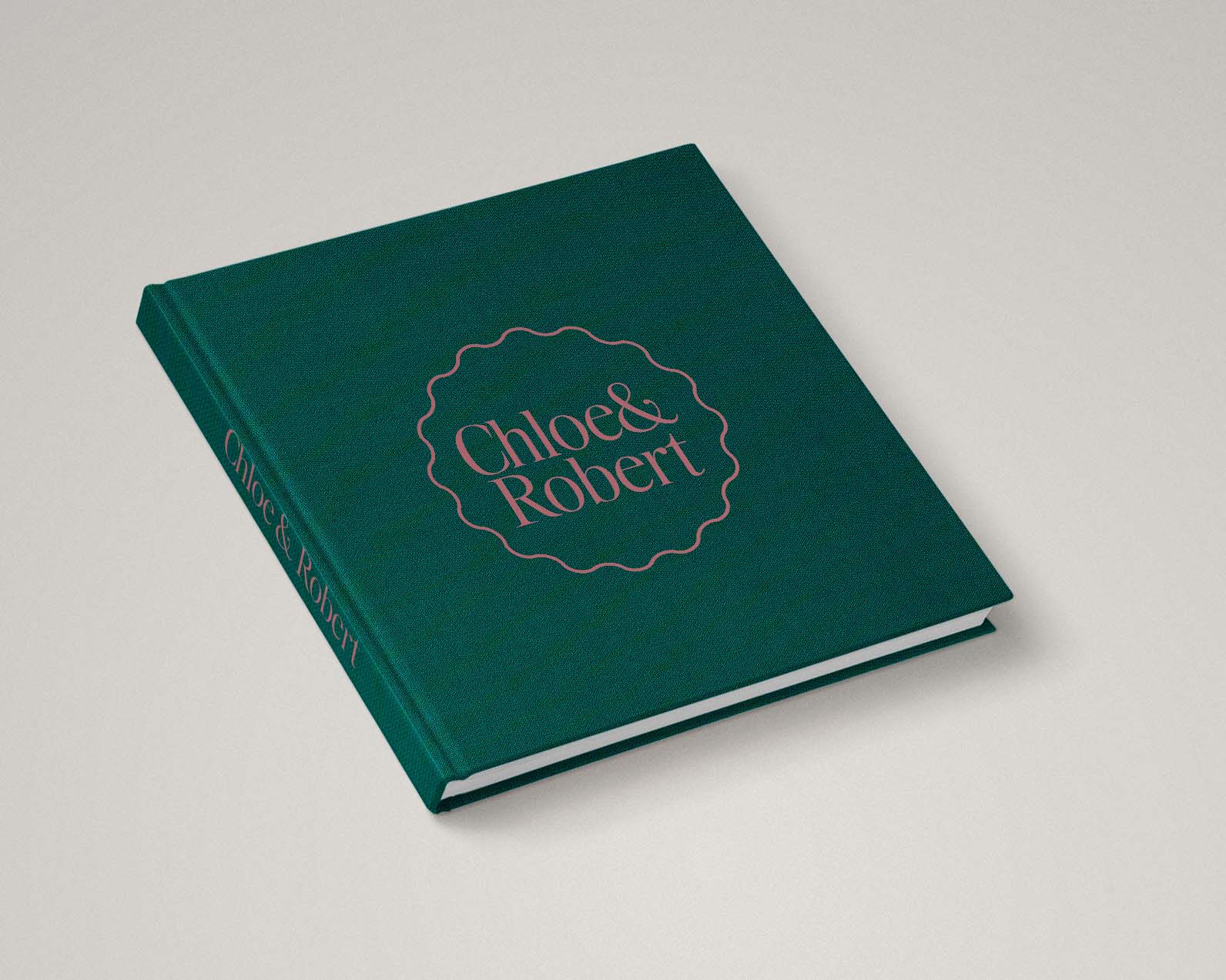 Luxe Colour Wedding Album With Fun Unique Cover Design T02 Peacock & Pink