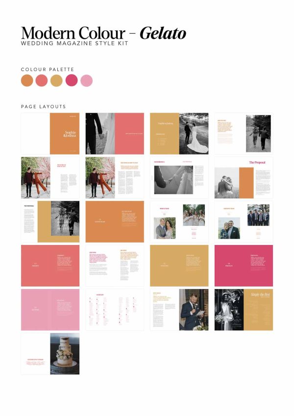 Wedding Magazine Modern Style Kit Moodboard in Gelato colour palette