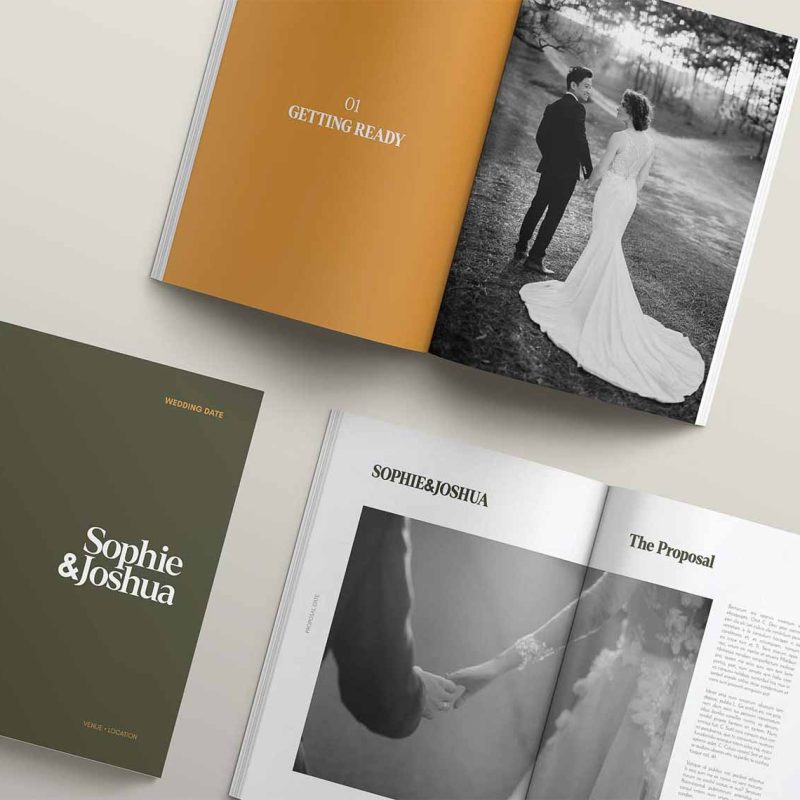 Wedding Magazine Modern Design Forest Colours