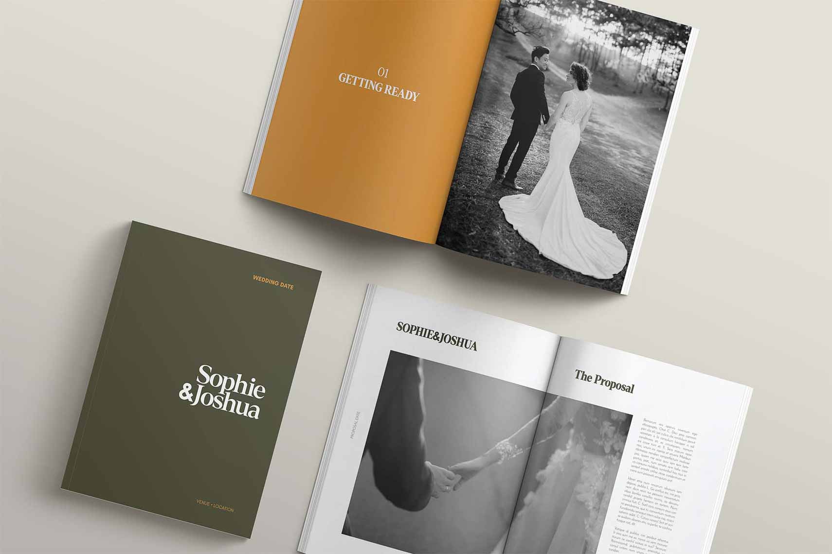 Wedding Magazine Modern Design Forest Colours