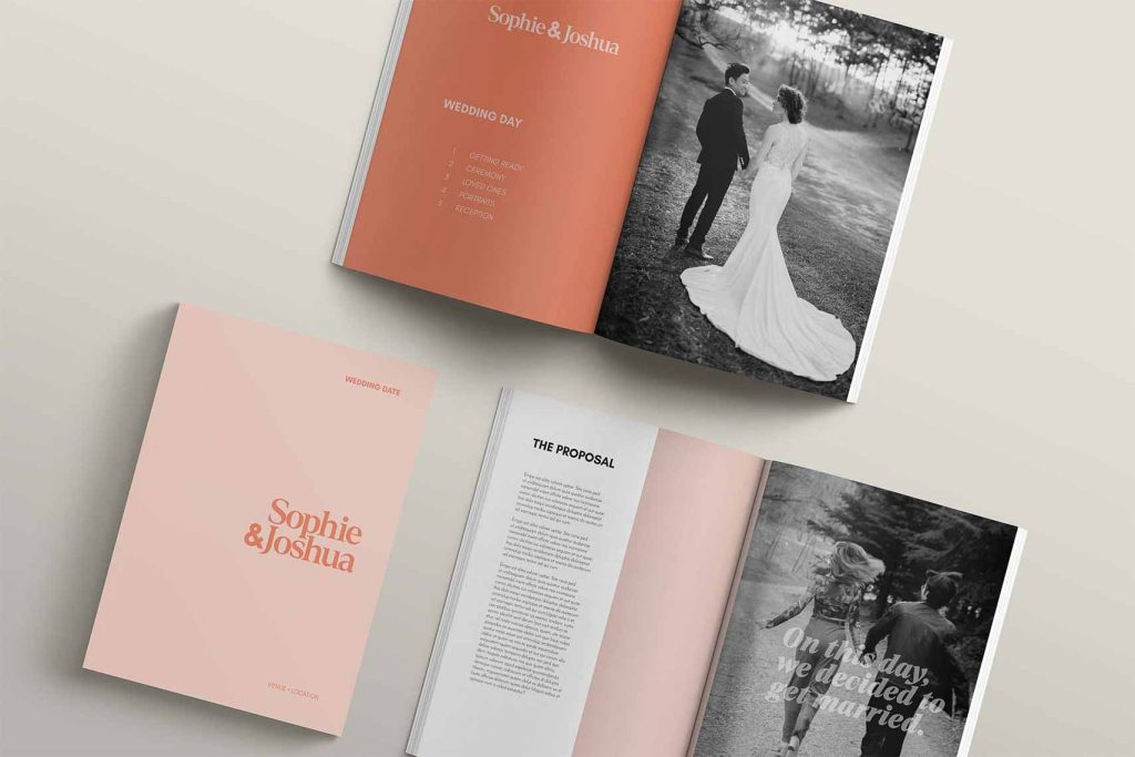 Wedding Magazine Modern Design Peachy Colours