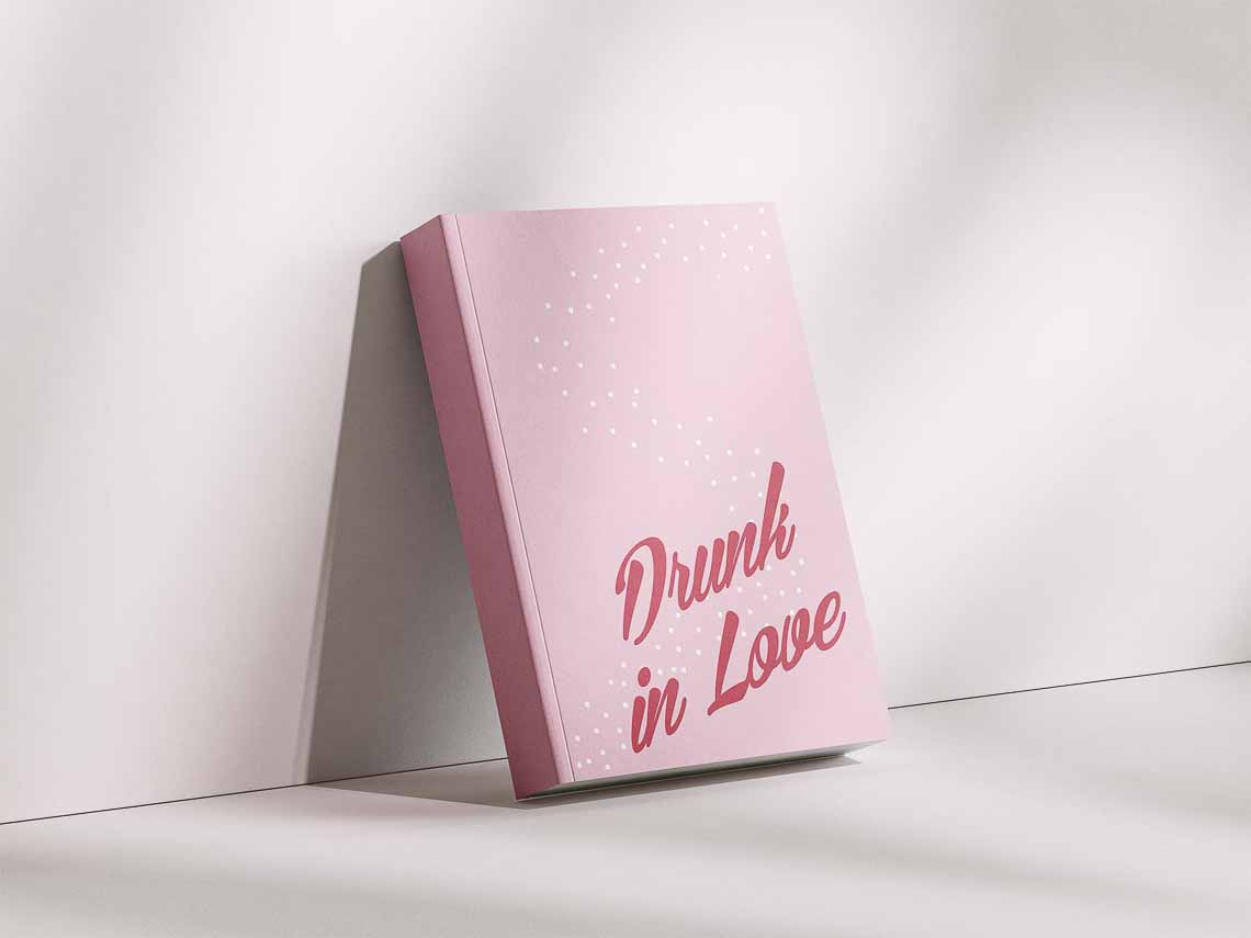WedZines Mini Wedding Magazine - cover design template Drunk In Love in pink & red
