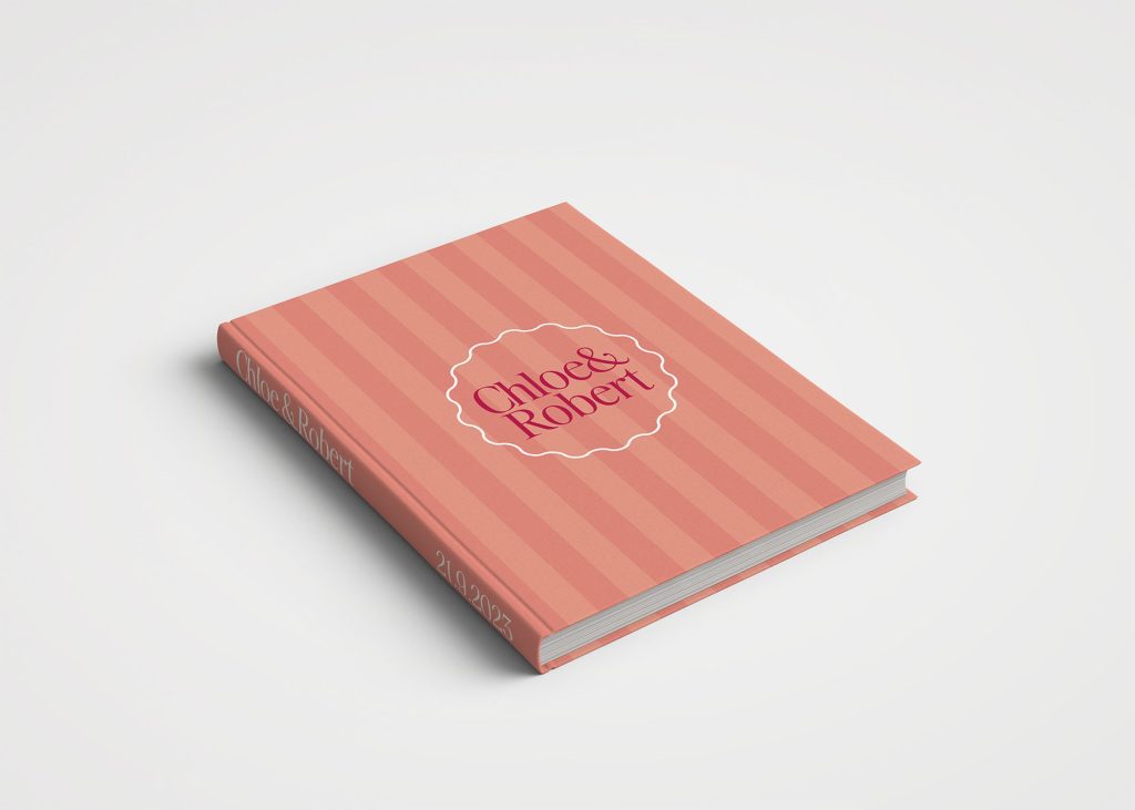 Wedding Album Printed Covers - Peach Stripes