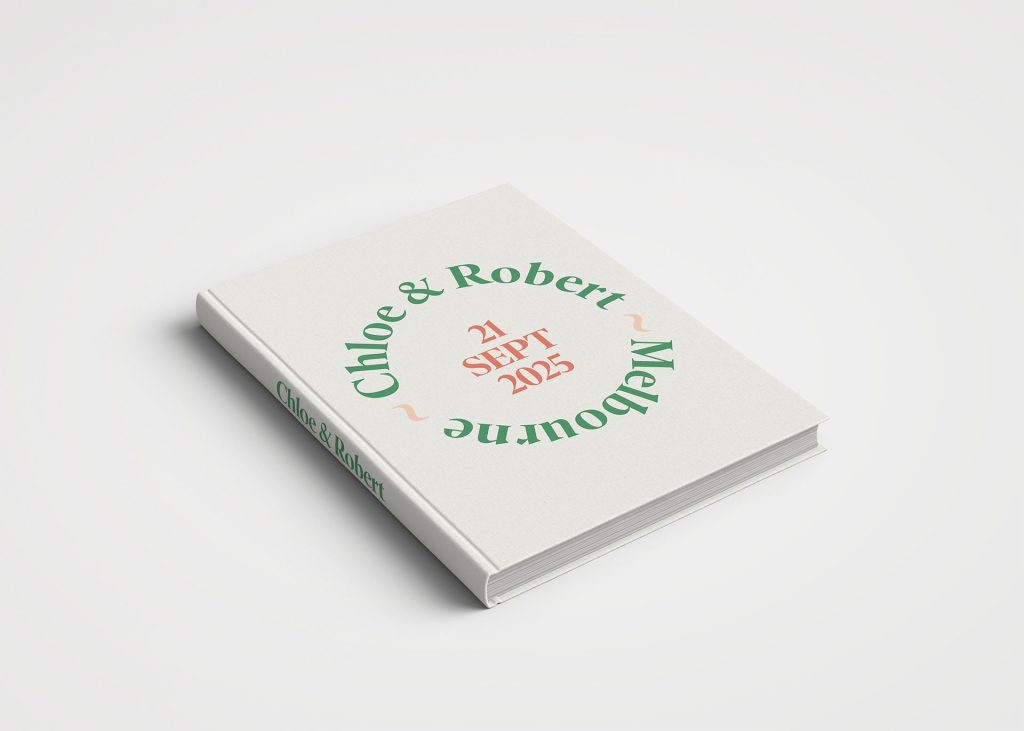 Wedding Album Printed Covers - White and Green Cover Design