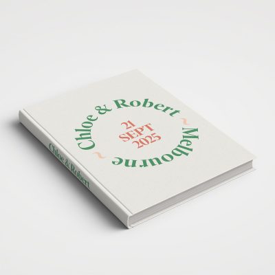 Wedding Album Printed Covers - White and Green Cover Design