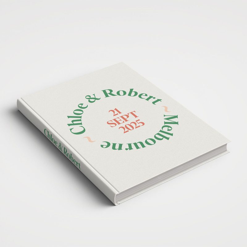 Wedding Album Printed Covers - White and Green Cover Design