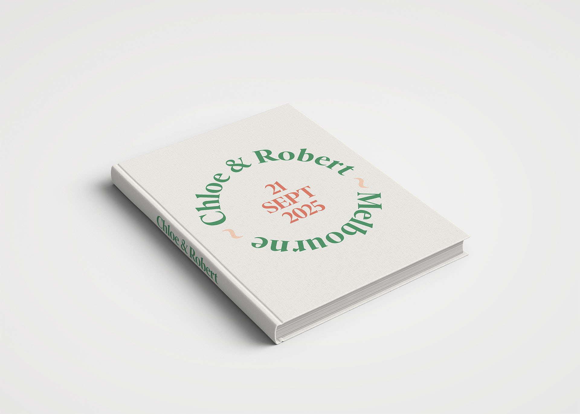 Wedding Album Printed Covers - White and Green Cover Design