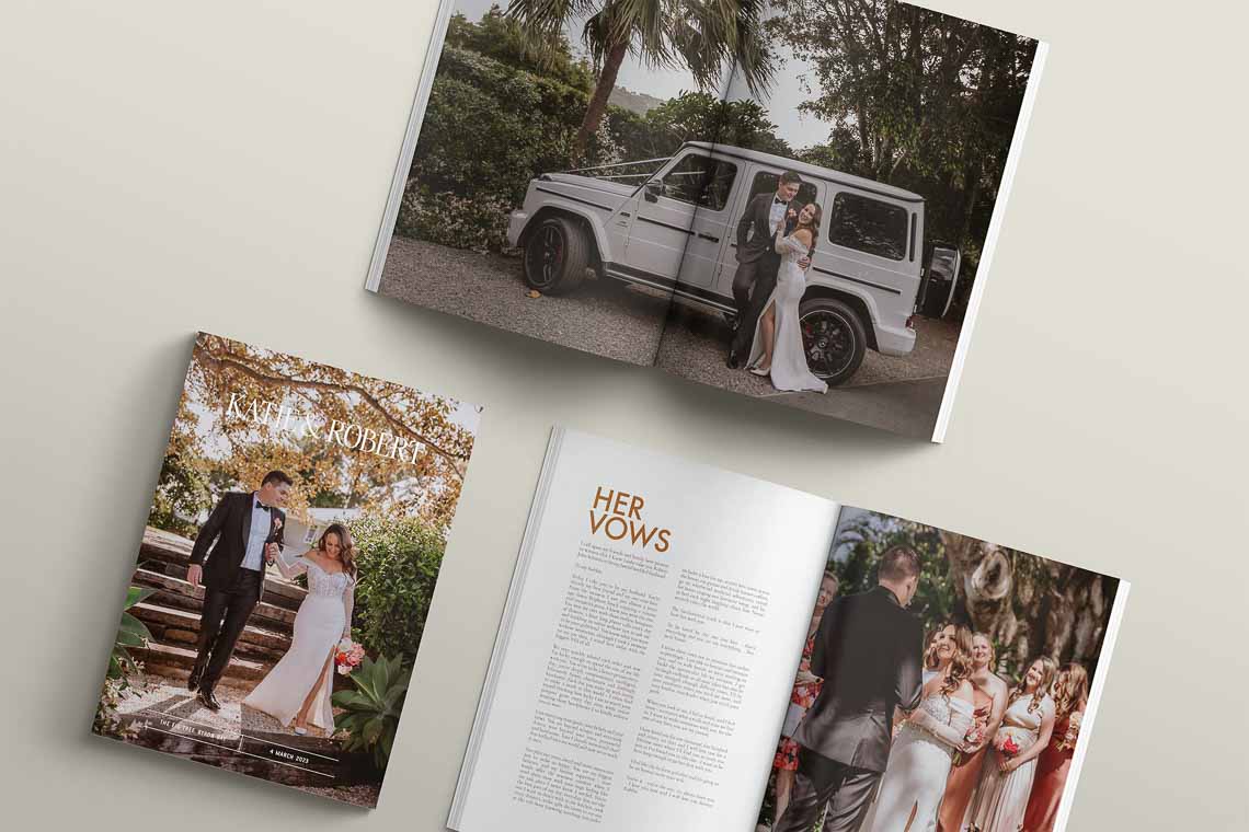 Wedding Magazine Album Premium Softcover Coffee Table Book - Magazine Design - Figtree Byron Bay Wedding