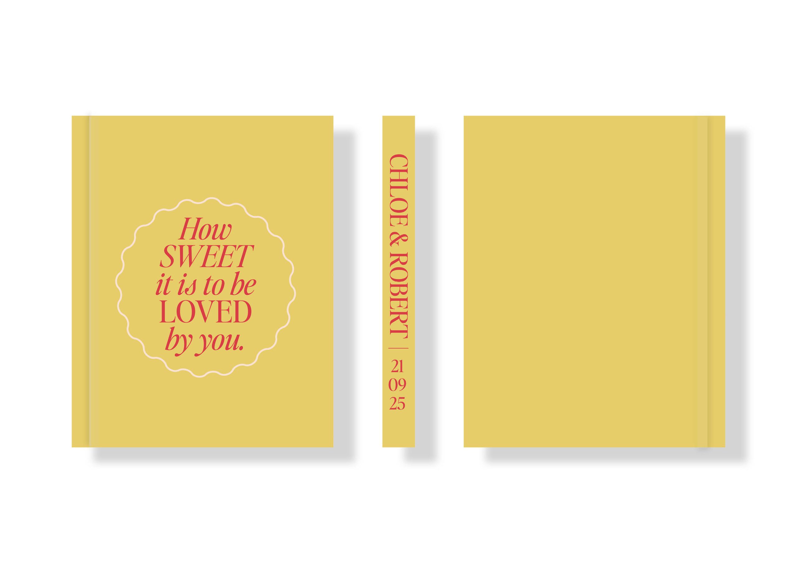 Wedding Photo Album Creative Collection - Custom Printed Fabric Cover - vibrant yellow and hot pink colour palette