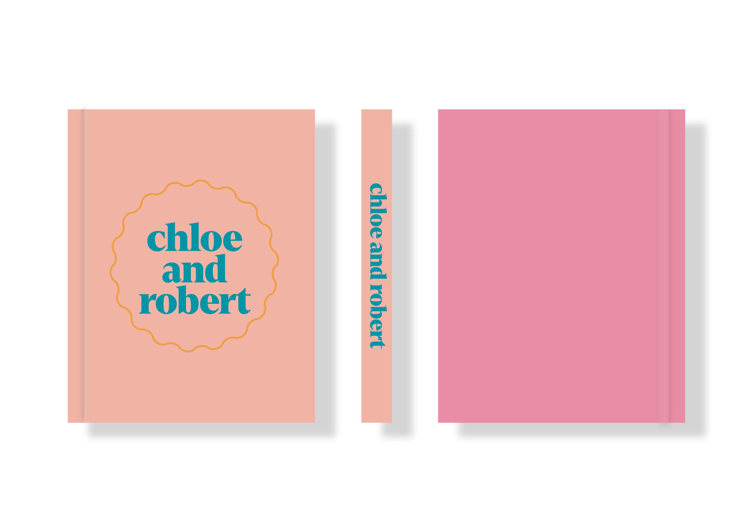 Wedding Photo Album Creative Collection - Custom Printed Fabric Cover - peach, pink & aqua colour palette