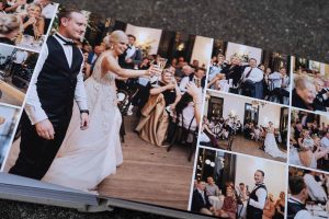 Wedding Photo Album design page layout of the wedding reception celebrations