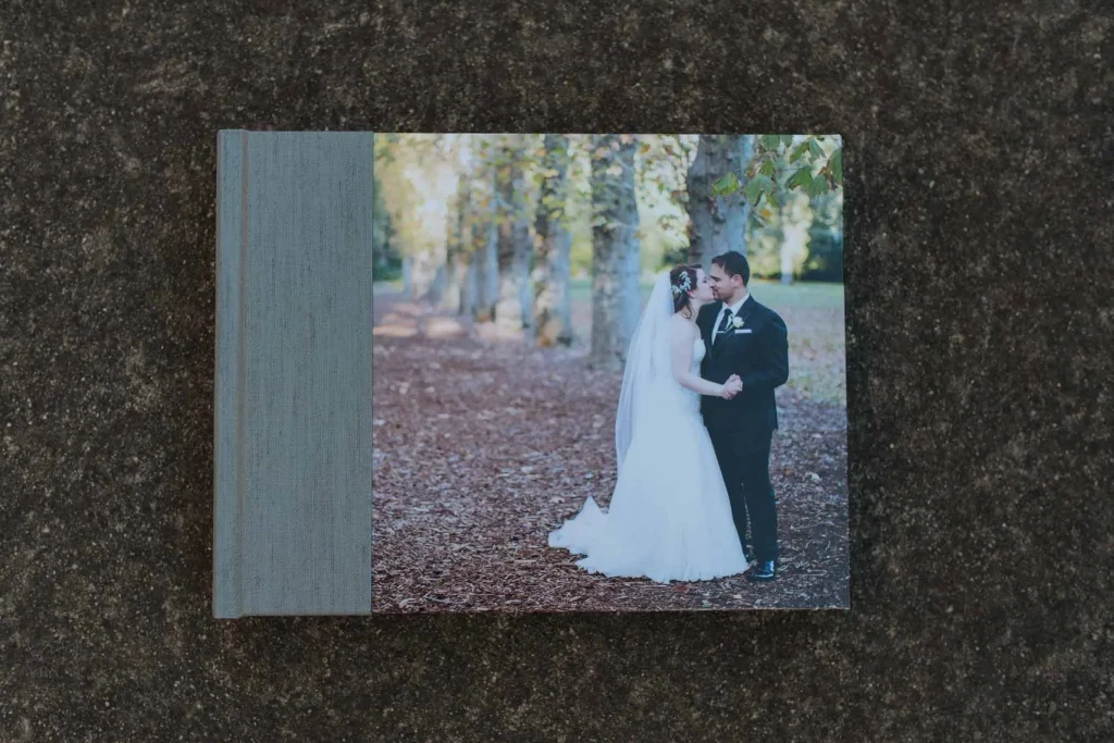 Wedding Photo Album Feature Photo & Fabric Wrap Combo Cover