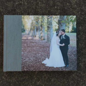 Wedding Photo Album Feature Photo & Fabric Wrap Combo Cover