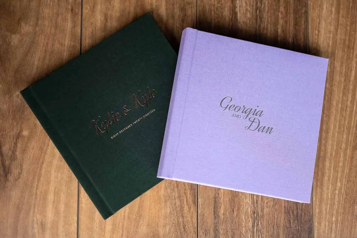 Wedding Guest Book Ideas with luxurious Linen covers and personalised with your names and wedding date