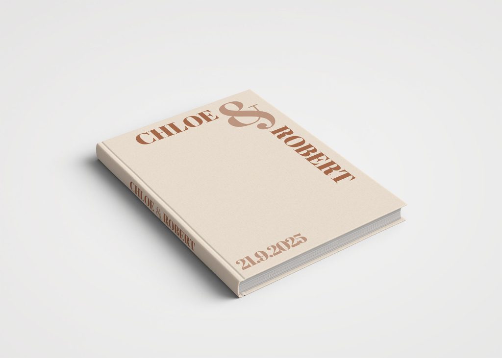 Personalised Wedding Guest Book Printed Cover - Natural Tones