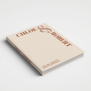 Personalised Wedding Guest Book Printed Cover - Natural Tones