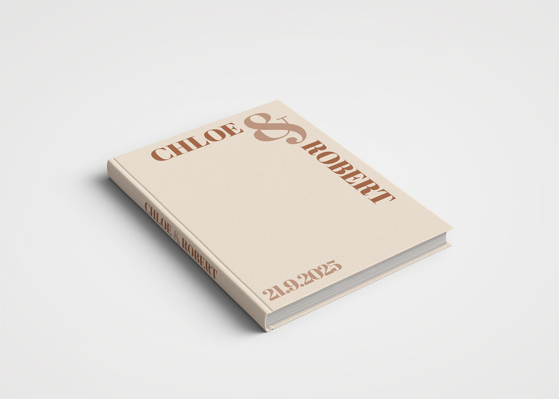 Personalised Wedding Guest Book Printed Cover - Natural Tones