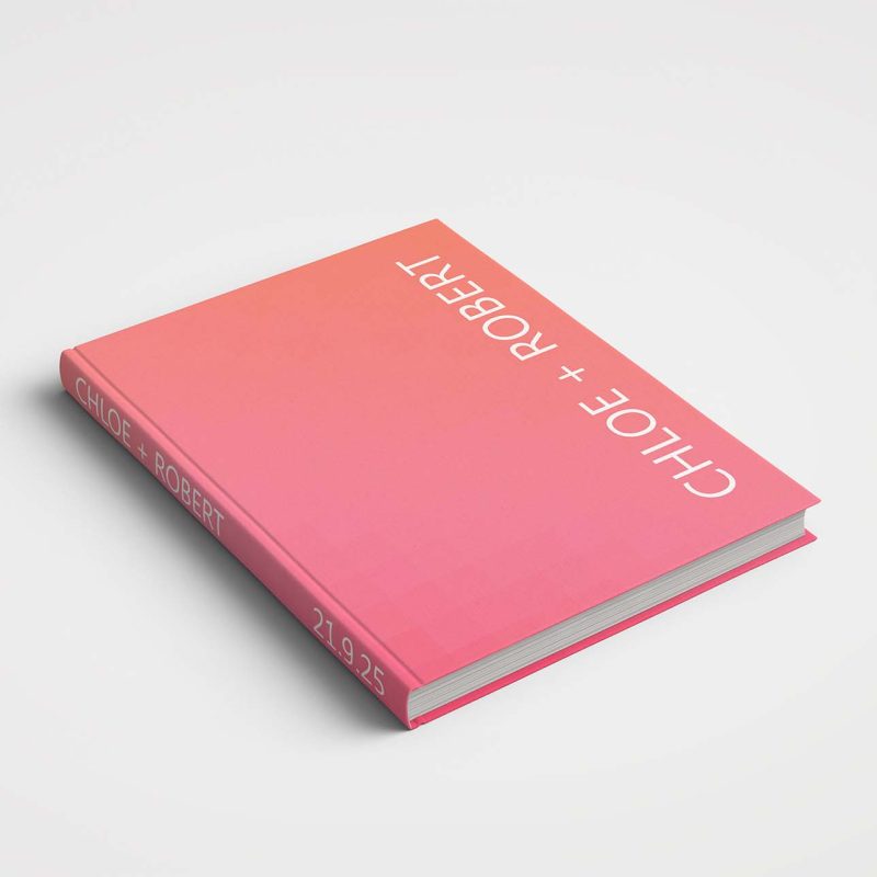 Personalised Wedding Guest Book Printed Cover - Gradient Neon Feminine