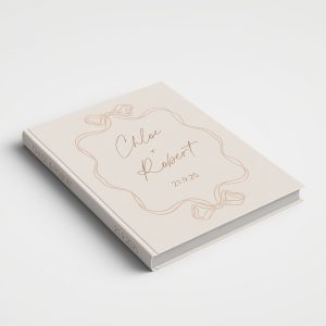 Personalised Wedding Guest Book Printed Cover - Whimsical Natural Tones