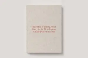 The perfect wedding album cover for the most popular wedding colour themes