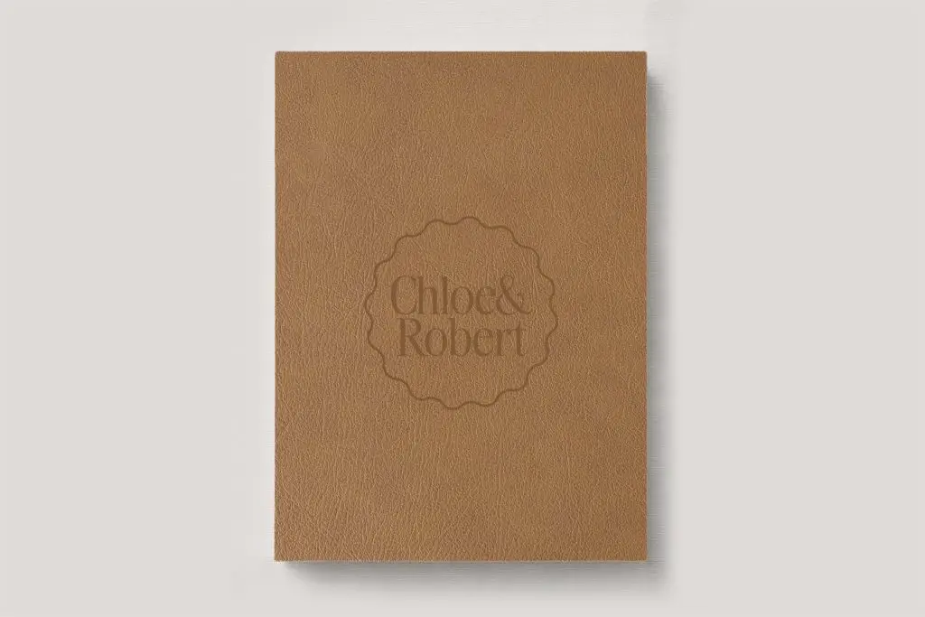 Classic Leather Wedding Photo Album in Butterscotch. Available in 3 formats; Landscape (horizontal), Square & Portrait (vertical) in 3 sizes; small, medium and large photo albums.