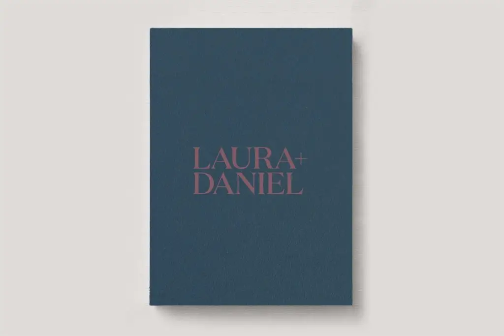 Classic Leather Wedding Photo Album in Cobalt. Available in 3 formats; Landscape (horizontal), Square & Portrait (vertical) in 3 sizes; small, medium and large photo albums.