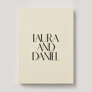 Classic Leather Wedding Photo Album in Ivory. Available in 3 formats; Landscape (horizontal), Square & Portrait (vertical) in 3 sizes; small, medium and large photo albums.