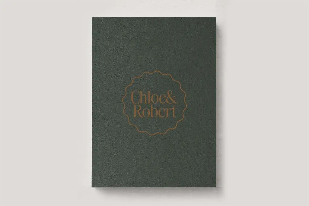 Classic Leather Wedding Photo Album in Sherwood. Available in 3 formats; Landscape (horizontal), Square & Portrait (vertical) in 3 sizes; small, medium and large photo albums.