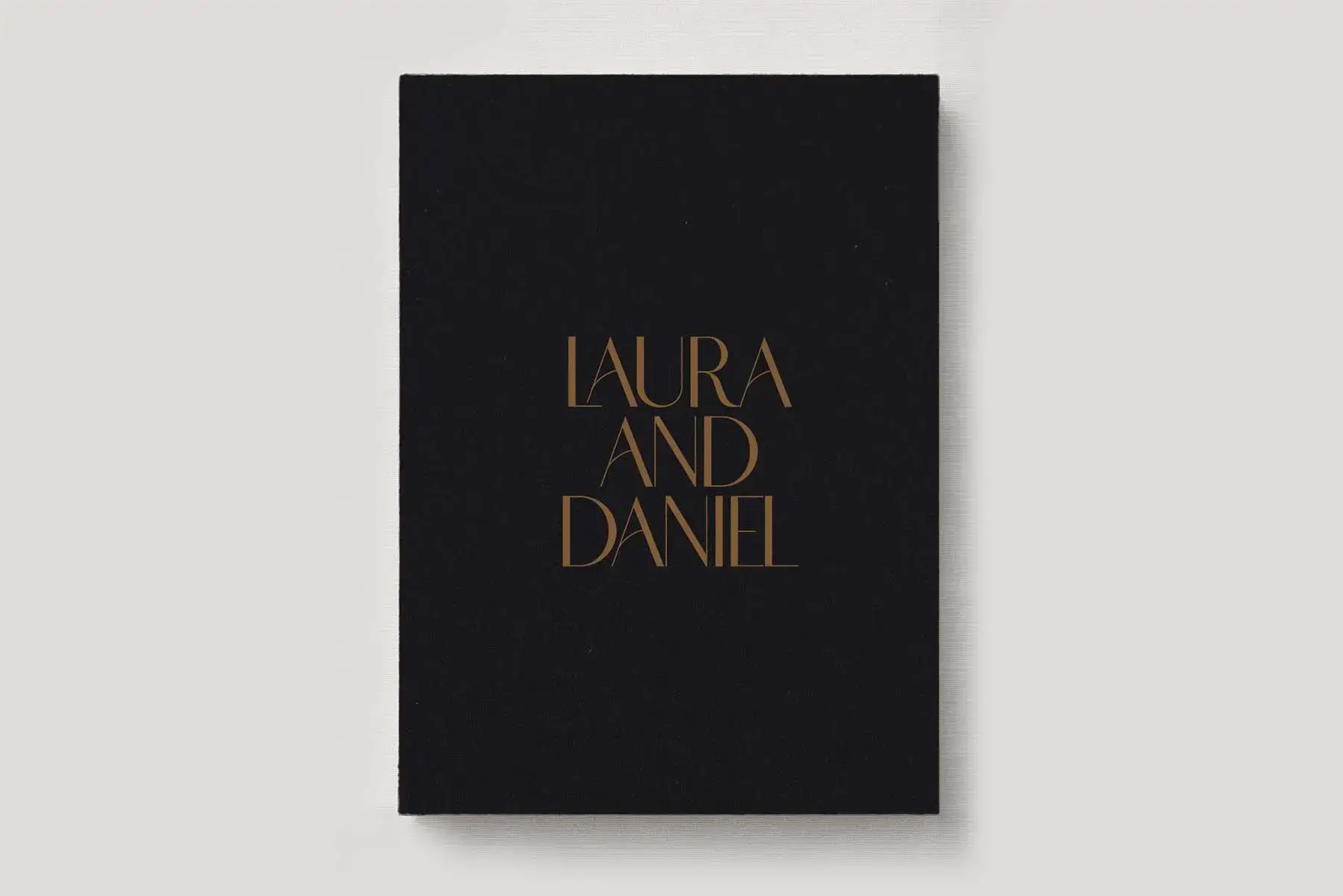 Premium Wedding Photo Album with luxe linen cover in colour Black. Available in 3 formats; Landscape (horizontal), Square & Portrait (vertical) in 3 sizes; small, medium and large photo albums.