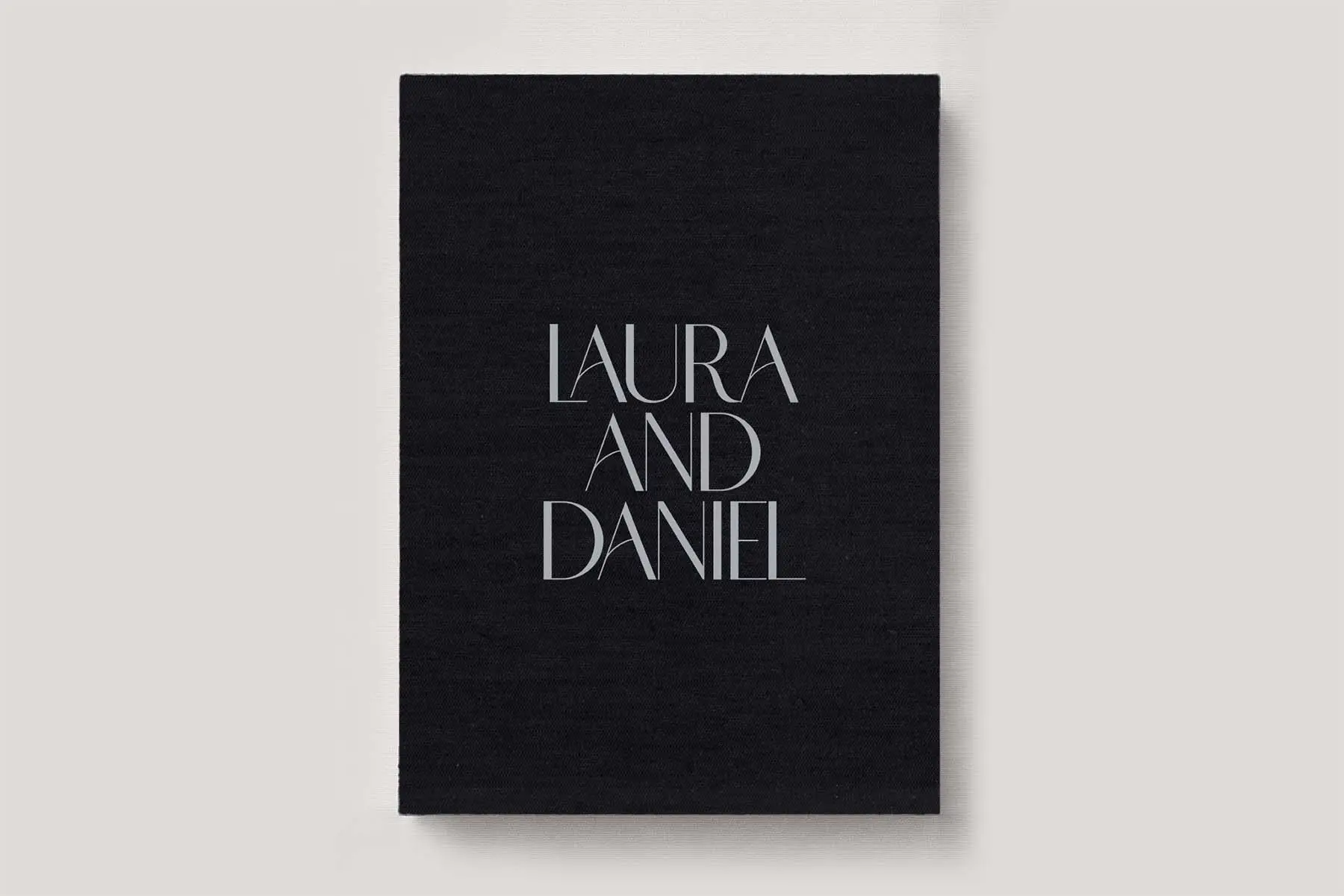 Premium Wedding Photo Album with luxe linen cover in colour Twilight black-ish. Available in 3 formats; Landscape (horizontal), Square & Portrait (vertical) in 3 sizes; small, medium and large photo albums.