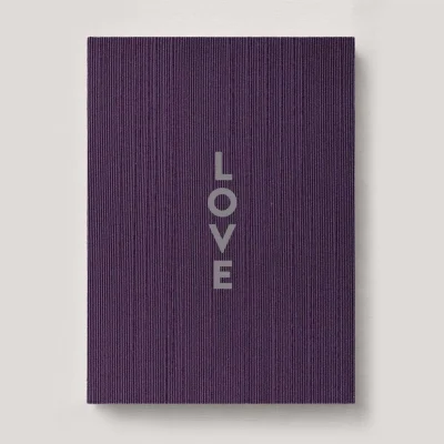 Personalised Book Cloth Wedding Photo Album with a silk fabric cover in colour Aubergine. Available in 3 formats; Landscape (horizontal), Square & Portrait (vertical) in 3 sizes; small, medium and large photo albums.