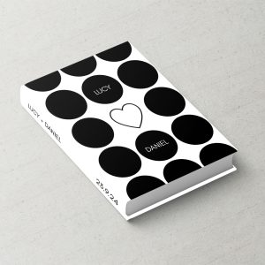 Wedding Album Cover Printed Desigh Black & White Polka Dots