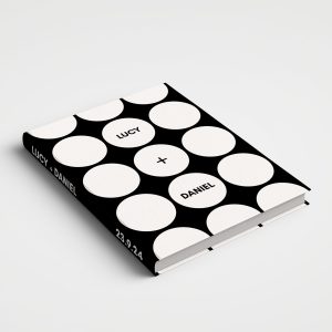 Wedding Album — Bold Black & White Polka Dot Design