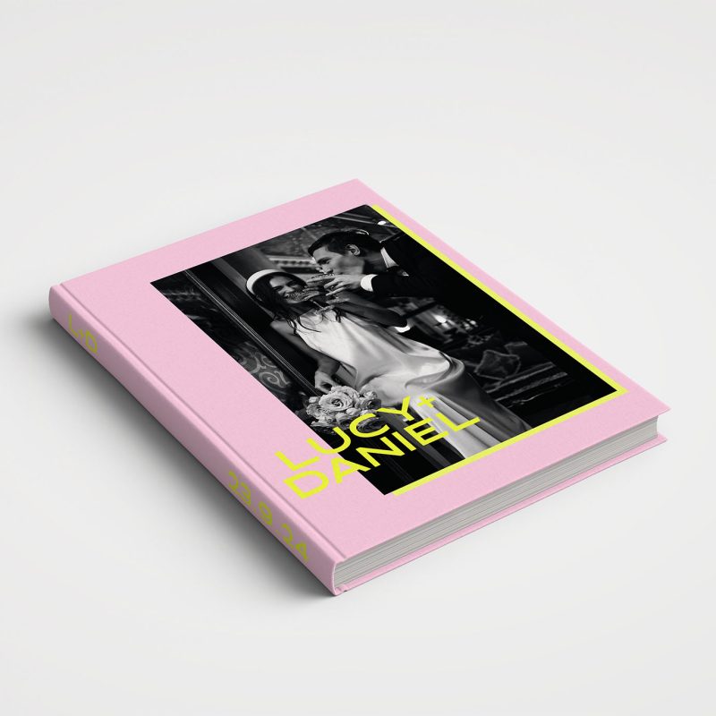 Wedding Album Printed Covers - Feature Photo in Mauve & Yellow Typography