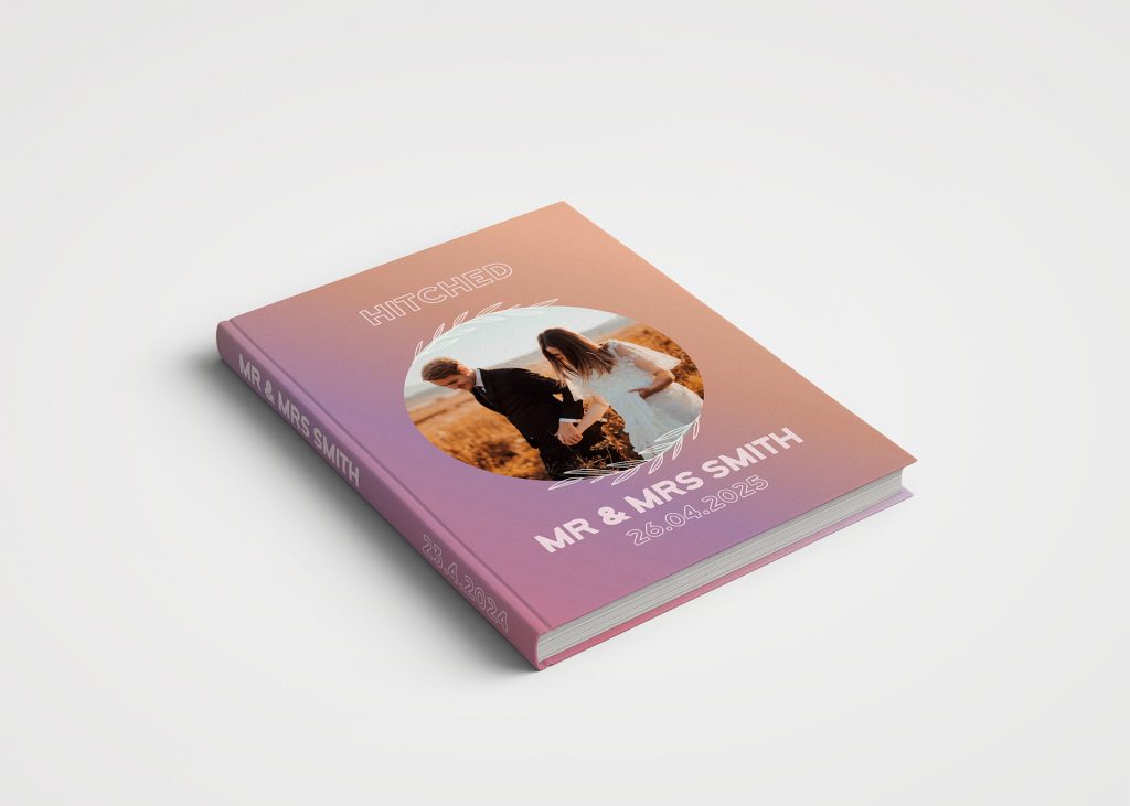 Wedding Album Printed Covers - Wedding Photo Album - Creative Collection - Custom Printed Fabric Covers 31 - Gradient Peach Mauve Pink