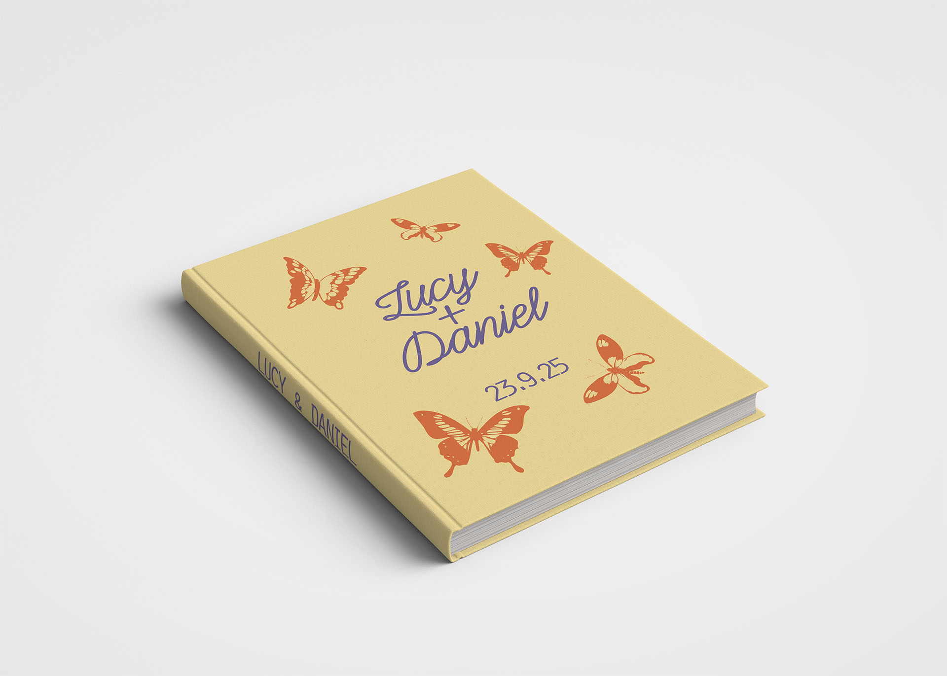 Wedding Album Printed Covers - Whimsical Butterfly Yellow