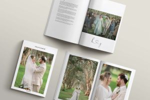 Sydney Centennial Parklands Wedding Magazine Flatlay - Cover & Page Layouts