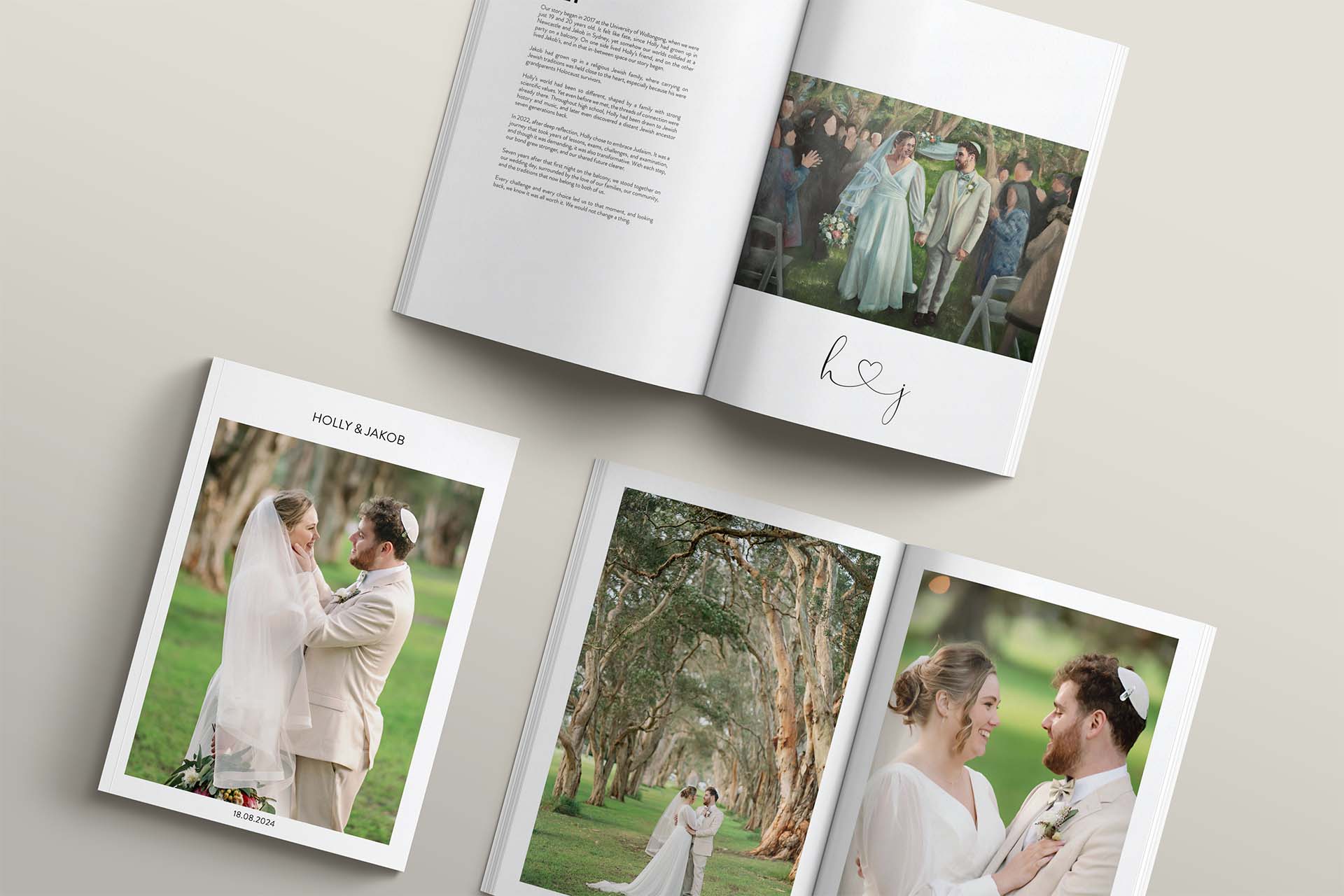 Sydney Centennial Parklands Wedding Magazine Flatlay - Cover & Page Layouts