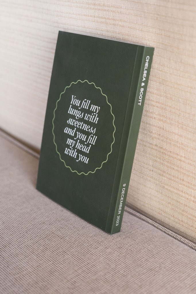 WedZine Mini Wedding Magazine Cover - Back Cover & Spine Design (choose from a number of design templates available or like this couple did and choose the front and back design from two different templates)