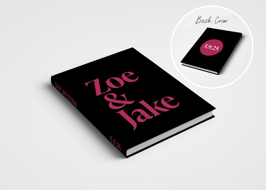 Wedding Album Printed Covers - Bold Cover Design Black and Pink