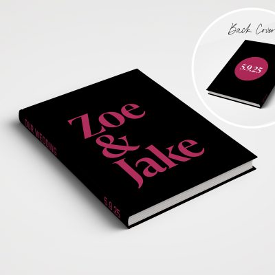 Wedding Album Printed Covers - Bold Cover Design Black and Pink