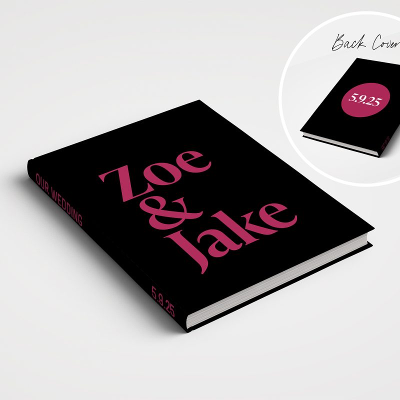 Wedding Album Printed Covers - Bold Cover Design Black and Pink